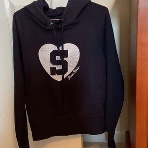 Penn State Women’s Navy Hooded Sweatshirt with heart.